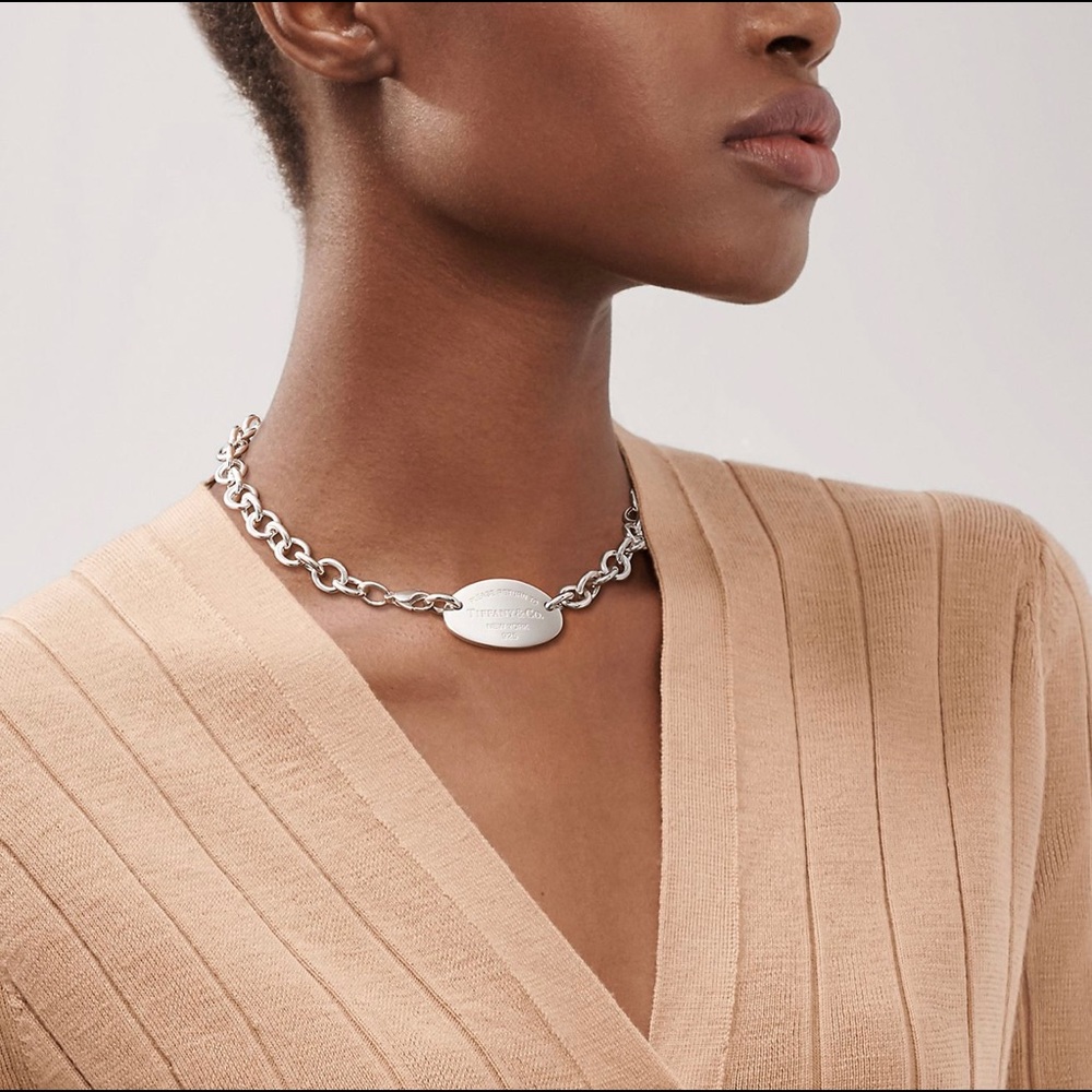 Return to Tiffany & Co. 925 Sterling Necklace Classic and Engravable - Picture 4 of 9